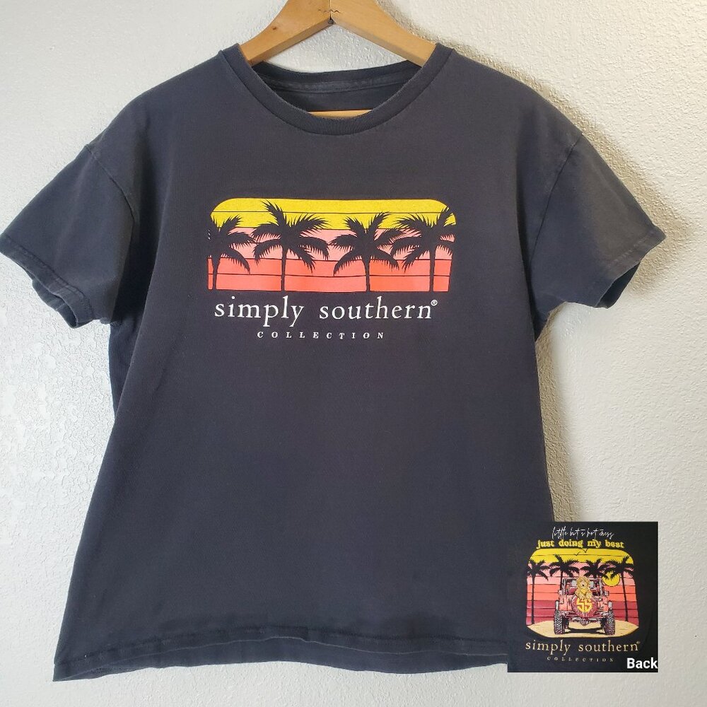 Simply Southern Little Bit Hot Mess Just Doing My Best 4x4 T Shirt Youth L